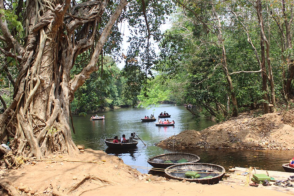 Adavi Eco-tourism bowl boat coracle rafting amidst dense forest in Pathanamthitta, Kerala