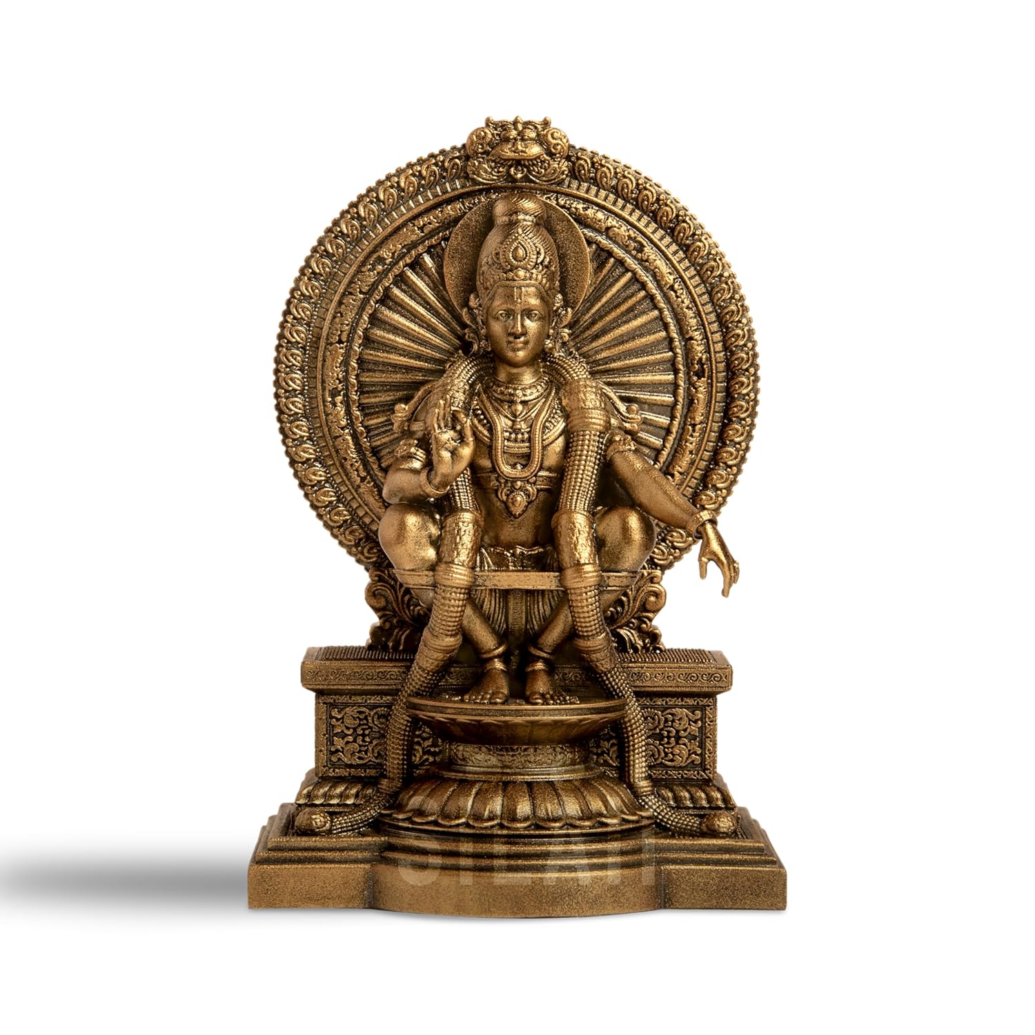 Lord Ayyappa idol statue for home shrine pooja — traditional Sabarimala devotional figurine