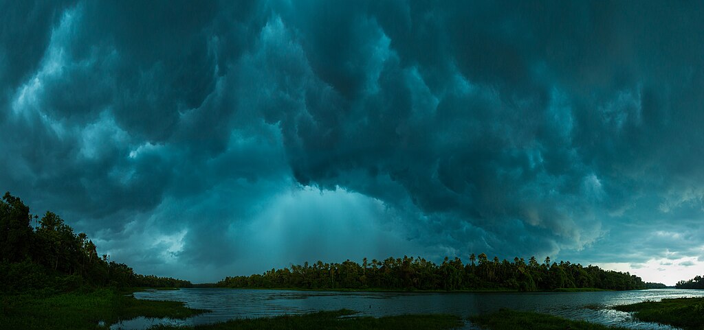 Monsoon clouds over Chalakkudy River
