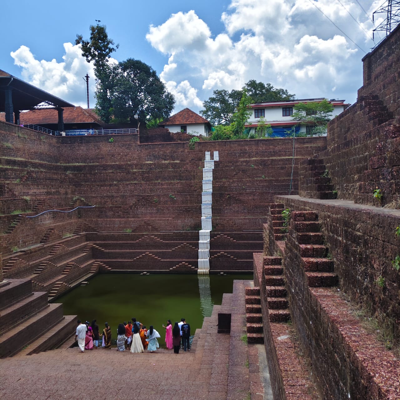 Peaceful pond at Peralassery Temple
