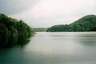 Peruvannamuzhi reservoir and dam in Kozhikode district Kerala — eco-tourism site set against the Malabar Wildlife Sanctuary forest with 680 rare plant species in Janakikadu forest
